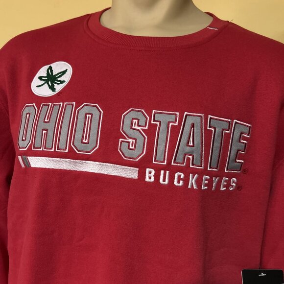 NEW Ohio State Buckeyes OSU Colosseum Embroidered Red Crew Sweatshirt Men's L - Picture 2 of 11